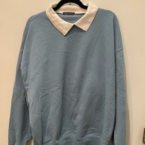 Blue collared sweatshirt